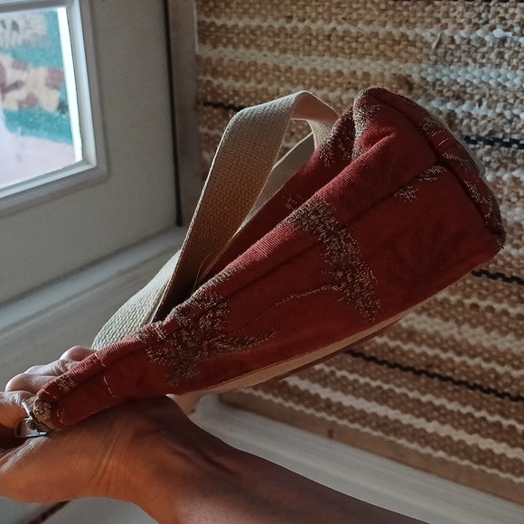 🔥🔥Bonnie Bag Upholstery palm trees vintage knitting needle point storage tote - Picture 6 of 16